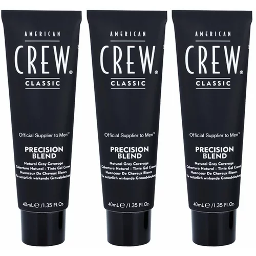 American Crew Classic Precision Blend barva za lase za sive lase odtenek 7-8 Light 3x40 ml