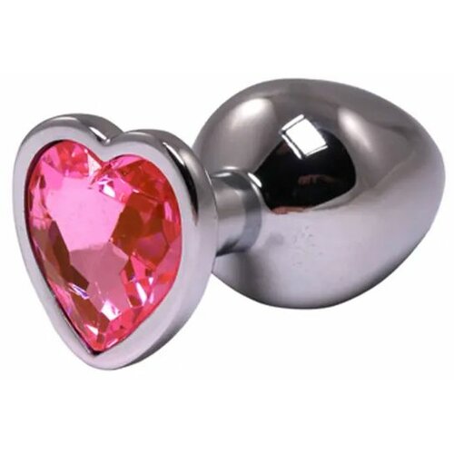 mali metalni analni dildo srce sa rozim dijamantom Slike