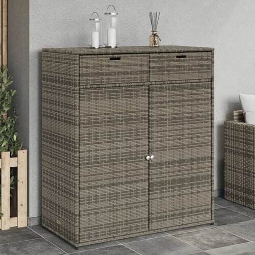 vidaXL Vrtna omara za shranjevanje siva 105x55x113 cm poli ratan Cene