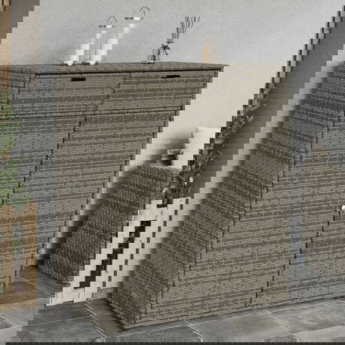 VidaXL Vrtni ormarić za pohranu sivi 105 x 55 x 113 cm od poliratana Slike