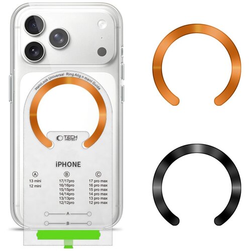 Popsockets TECH-PROTECT MMP-210 MAGNETNI OBROČ ZA MAGSAFE APPLE ČRN KOZMIČNO ORANŽEN, (5000259430) Cene