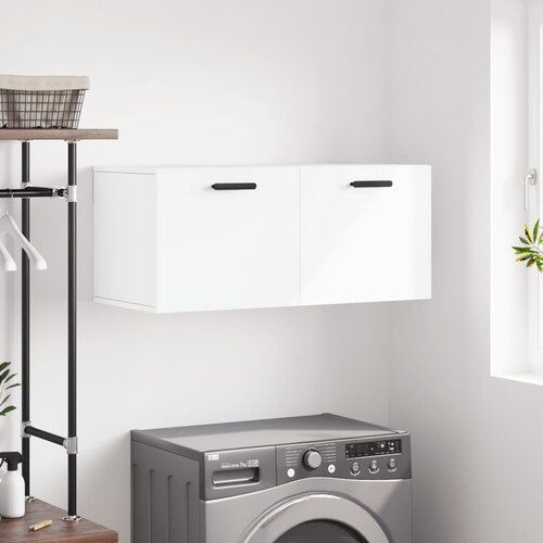 The Living Store Stenska omarica bela 80x36,5x35 cm inženirski les - Stenska Omarica, (21429707) Slike