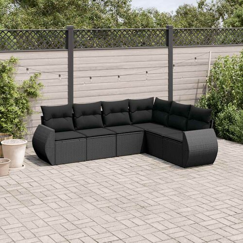  6-dijelni set vrtnih sofa s jastucima crni od poliratana Cijene