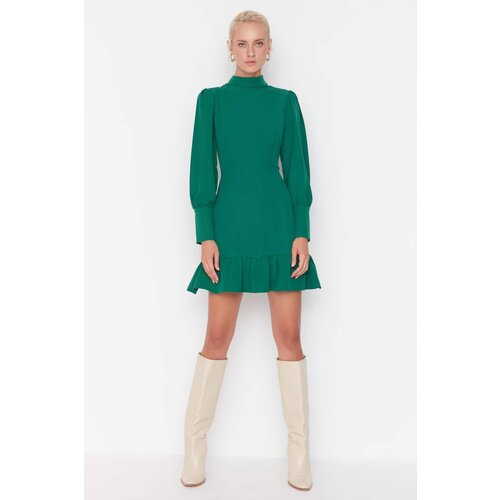 Trendyol Emerald Green Ruffle Dress Cene