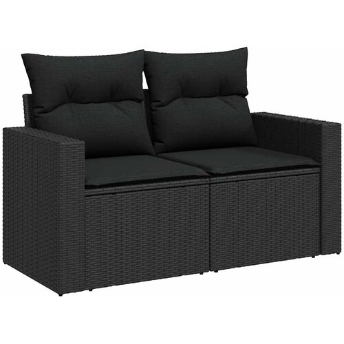  11-dijelni set vrtnih sofa od poliratana s jastucima crni Crna 100 x 55 x 73 cm Slike