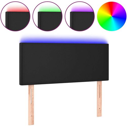 VidaXL LED uzglavlje crno 80 x 5 x 78/88 cm od umjetne kože Slike