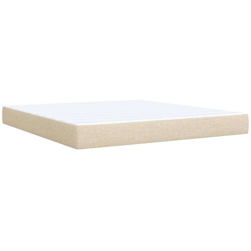vidaXL Box spring postelja z vzmetnico krem 180x200 cm blago Cene