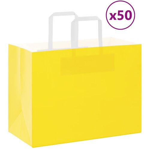  Papirnate vrećice 50 kom s ručkama žute 32x17x25 cm Cijene
