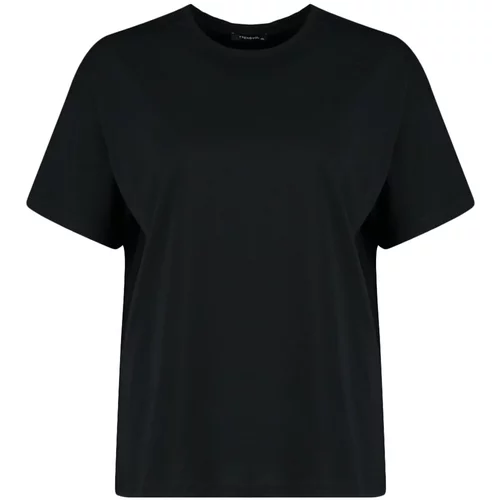 Trendyol Curve Plus Size T-Shirt - Black - Oversize