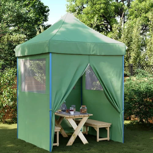 vidaXL Zložljivi pop-up šotor za zabave 4 stranice zelena