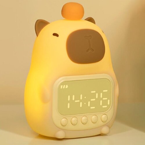 Venisymlis Nočna Lučka Capybara Z Digitalno Budilko, Ljubka Lučka Za Otroško Sobo, Silikonska Nočna Lučka Z Možnostjo Polnjenja Zatemnitve, (22068223) Cene