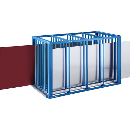eurokraft pro Skladišče za pločevino, VxDxŠ 1750 x 1100 x 3000 mm, svetlo modra Cene