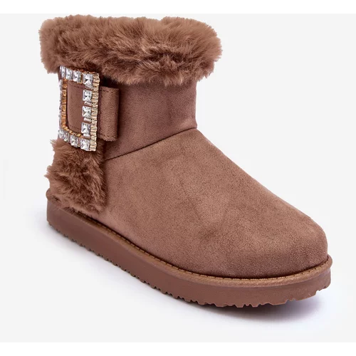 Kesi Insulated snow boots with buckle, dark beige Dulca