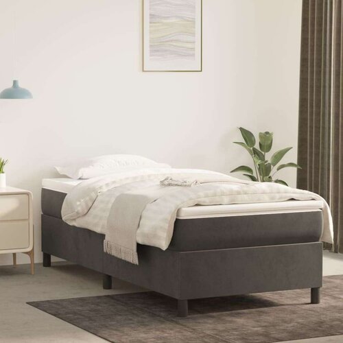 Box spring krevet s madracem tamnosivi 90x190 cm bar&amp;scaron;unasti Slike