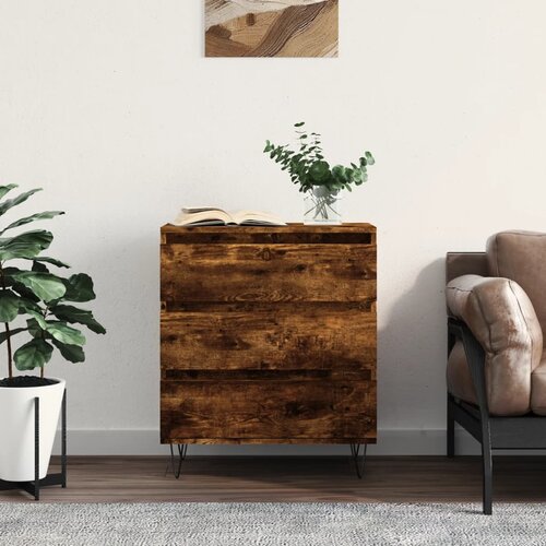  Komoda boja dimljenog hrasta 60 x 35 x 70 cm konstruirano drvo Cijene