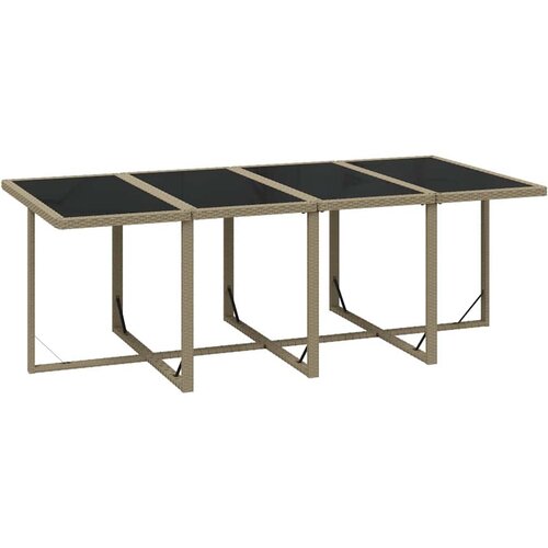  9-dijelni vrtni blagovaonski set od poliratana s jastucima bež 219 cm table length Slike