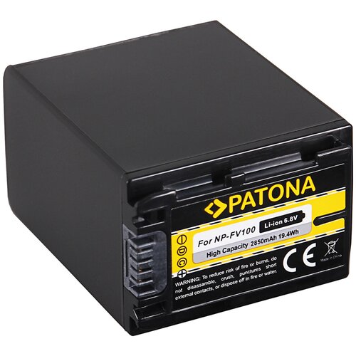 Patona Baterija NP-FV100 za Sony DCR-HC16E / FDR-AX100E / HDR-XR105E, 2850 mAh Slike