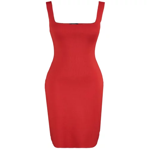 Trendyol Curve Red Strap Knitwear Dress