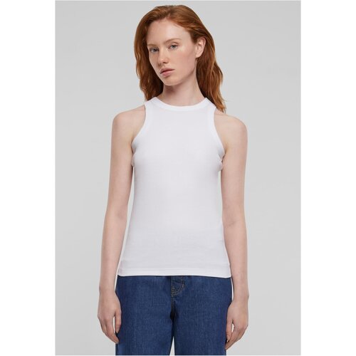 UC Ladies Women&amp;#039;s Racer Back Rib Tank Top - White Slike