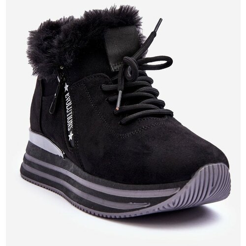 Kesi Platform sports shoes with crispy fur black jamie Slike