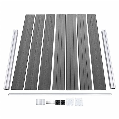 Set panela za ogradu WPC 872 x 146 cm sivi Slike