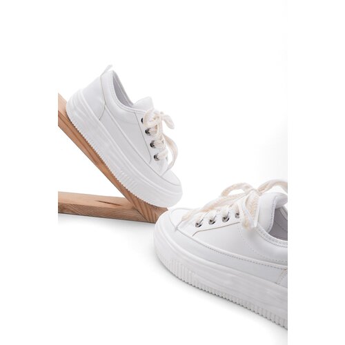 Marjin Women's Sneaker Thick Sole Sports Shoes Rova White Slike
