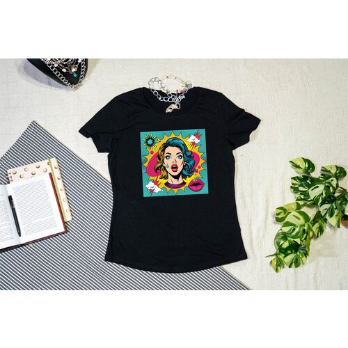 Pop Art Strukirana majica Crna 2XL Cene