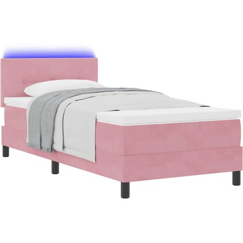  LED Box Spring Krevet Ružičasta 100 x 200 cm Bar&amp;scaron;un Slike