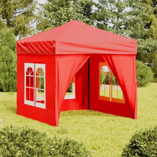 Sklopivi šator za zabave s bočnim zidovima 2 x 2 m crveni