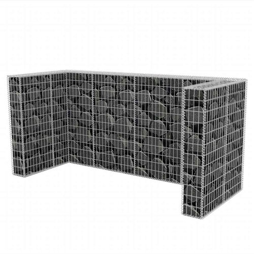  Gabionska ograda za tri kante za otpad od čelika 250x100x120 cm Slike