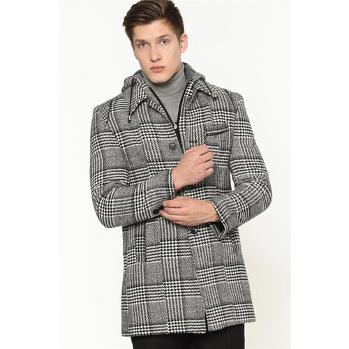 Dewberry PLT8335 MEN&amp;#039;S COAT-PATTERNED BLACK Slike