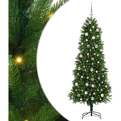 VidaXL Božićno drvce s 300 LED svjetlima s stalakom Zelena 240 cm PE Slike