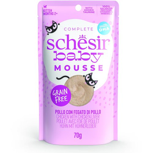 Schesir Baby Mousse 12 x 70 g - Piletina s pilećom jetrom Slike