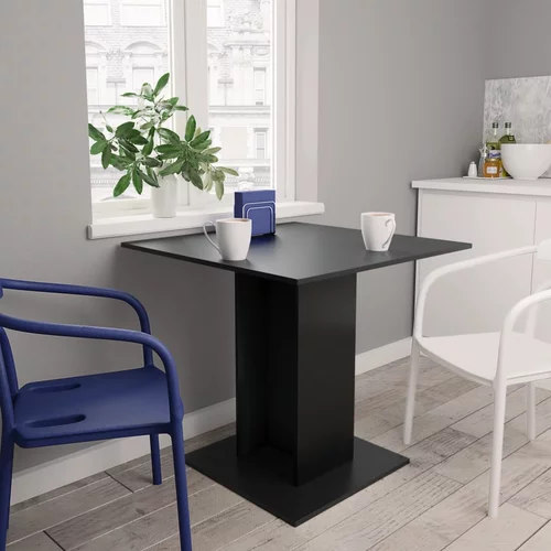  Blagovaonski stol crni 80 x 80 x 75 cm od iverice