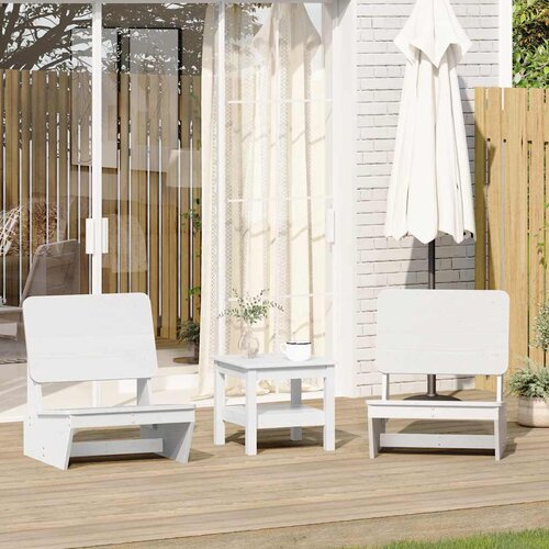 vidaXL Vrtni stoli 2 kosa Bela 60x64x70,5 cm Masivni les borovega lesa Cene