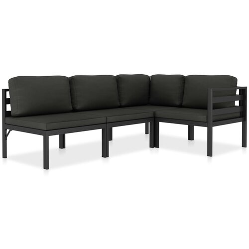 vidaXL Vrtna sedežna garnitura z blazinami 4-delna aluminij antracitna Cene