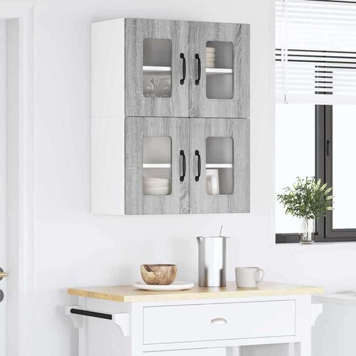 VidaXL zidni kuhinjski ormarić zidne 2 pcs siva sonoma 60 x 31 x 40 cm Slike