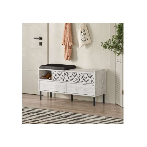 Hanah home heaton shoe bench - ancient white white shoe cabinet Slike
