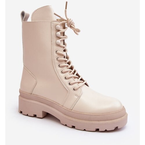 Kesi Women's work boots, eco-leather, light beige irande Cene
