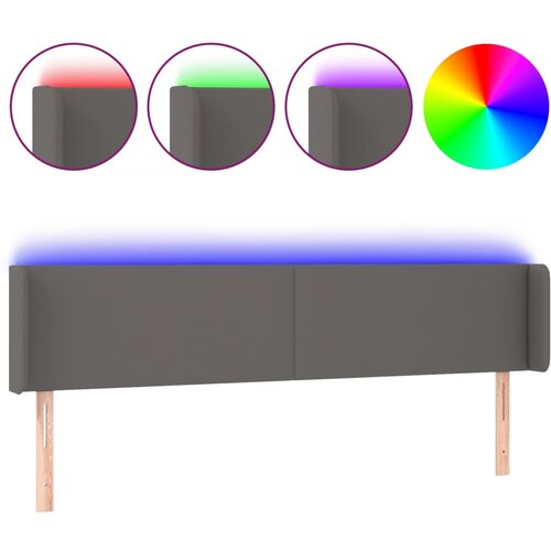  LED uzglavlje sivo 163x16x78/88 cm od umjetne kože Slike