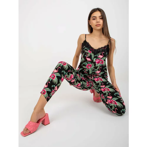 Fashion Hunters Printed fabric trousers with SUBLEVEL bindings