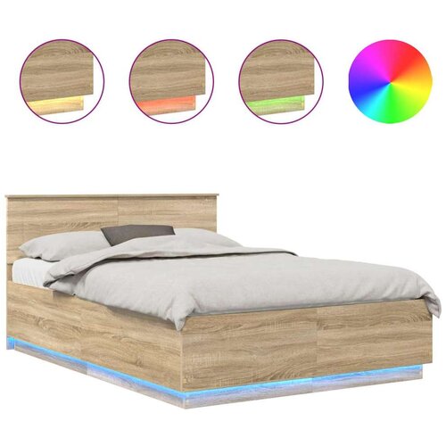  Okvir za krevet S LED lampica Sonoma hrast 160 x 200 cm - sonoma hrast 160 x 200 cm Slike