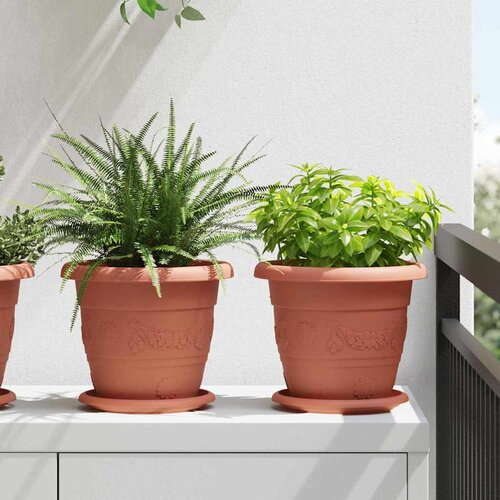  Kružni Pladanj za Cvijeće 6 pcs Crvena cigla Ø 17,5 x 2 cm Cene