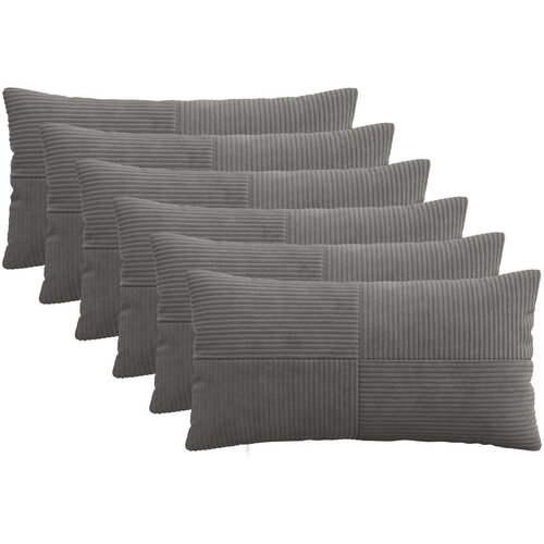  Presvlaka za jastuk 6 pcs ALMELO Tamnosiva 40 x 80 cm Kord Cene