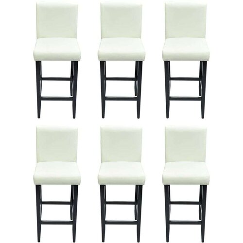  Barske stolice od umjetne kože 6 kom bijele - Bijela 6 Slike