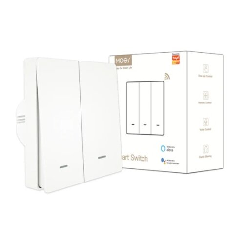 Moes® zs-b-eu2-wh-ms pametni prekidac eu sa 2 prekidaca beli smart zigbee ( 400-1172 ) Cene