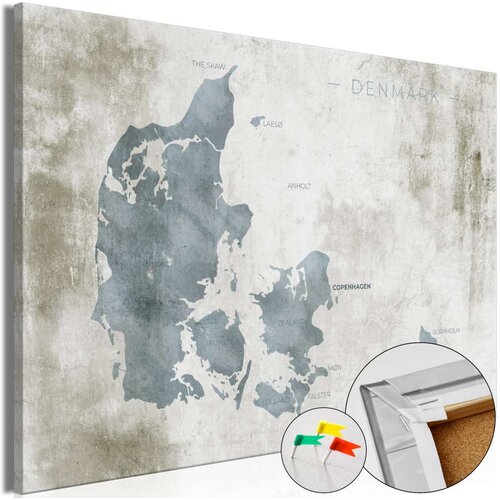  Slika na plutenoj podlozi - Scandinavian Blue [Cork Map] 90x60 Cijene