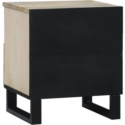  Noćni ormarići s ladicama 2 pcs Bijela i crna 40 x 33 x 46 cm Slike