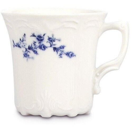 BonBistro Bela/modra porcelanasta skodelica za kapučino 200 ml Retro &amp;ndash; Slike