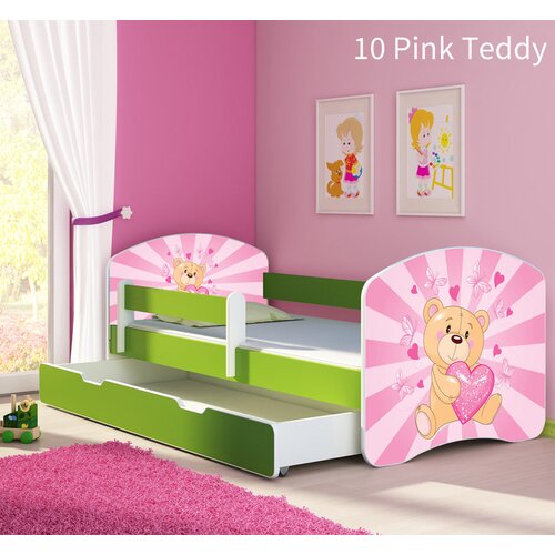  Otro&scaron;ka postelja ACMA z motivom, stranska zelena + predal 160x80 cm 10 Pink Teddy Bear Cene